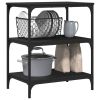 Kitchen Trolley Black 23.6"x16.1"x29.9" Engineered Wood