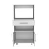 DEPOT E-SHOP Wales Kitchen Pantry with 2 shelves and 2 doors, White