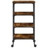 Kitchen Trolley Smoked Oak 17.7"x13.8"x35.2" Engineered Wood