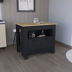 Arlet Kitchen Island Two Door Cabinet and Shelf (Color: as Pic)