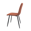 Dining Chairs Set of 4,Modern Kitchen Dining Room Chairs,Upholstered Dining Accent Chairs in linen Cushion Seat and Sturdy Black Metal Legs(Caramel)