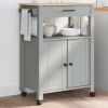 Kitchen Trolley MONZA 23.6"x15.7"x35.4" Solid Wood Pine