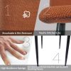 Dining Chairs Set of 4,Modern Kitchen Dining Room Chairs,Upholstered Dining Accent Chairs in linen Cushion Seat and Sturdy Black Metal Legs(Caramel)