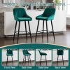 Elegant Lifestyle Modern Bar Stools,Velvet Upholstered Barstools with Back,Set of 2 Bar Chairs for Kitchen Living Room