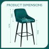 Elegant Lifestyle Modern Bar Stools,Velvet Upholstered Barstools with Back,Set of 2 Bar Chairs for Kitchen Living Room