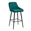 Elegant Lifestyle Modern Bar Stools,Velvet Upholstered Barstools with Back,Set of 2 Bar Chairs for Kitchen Living Room