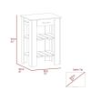 Kitchen Island 23 Inches Dozza with Single Drawer and Two-Tier Shelves, Black Wengue / Light Oak Finish