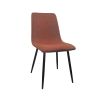 Dining Chairs Set of 4,Modern Kitchen Dining Room Chairs,Upholstered Dining Accent Chairs in linen Cushion Seat and Sturdy Black Metal Legs(Caramel)