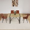 Dining Chairs Set of 4,Modern Kitchen Dining Room Chairs,Upholstered Dining Accent Chairs in linen Cushion Seat and Sturdy Black Metal Legs(Caramel)