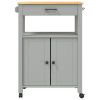 Kitchen Trolley MONZA 23.6"x15.7"x35.4" Solid Wood Pine