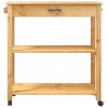 Kitchen Trolley MONZA 33.1"x15.7"x35.4" Solid Wood Pine