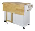 Cambridge Natural Wood Top Kitchen Island with Storage