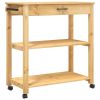 Kitchen Trolley MONZA 33.1"x15.7"x35.4" Solid Wood Pine