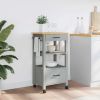 Kitchen Trolley MONZA 18.9"x15.7"x35.4" Solid Wood Pine