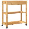 Kitchen Trolley MONZA 33.1"x15.7"x35.4" Solid Wood Pine