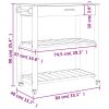 Kitchen Trolley MONZA 33.1"x15.7"x35.4" Solid Wood Pine