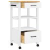 Kitchen Trolley MONZA 18.9"x15.7"x35.4" Solid Wood Pine
