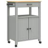 Kitchen Trolley MONZA 23.6"x15.7"x35.4" Solid Wood Pine