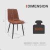 Dining Chairs Set of 4,Modern Kitchen Dining Room Chairs,Upholstered Dining Accent Chairs in linen Cushion Seat and Sturdy Black Metal Legs(Caramel)