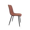 Dining Chairs Set of 4,Modern Kitchen Dining Room Chairs,Upholstered Dining Accent Chairs in linen Cushion Seat and Sturdy Black Metal Legs(Caramel)