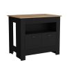 Arlet Kitchen Island Two Door Cabinet and Shelf