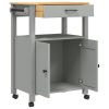Kitchen Trolley MONZA 23.6"x15.7"x35.4" Solid Wood Pine