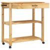 Kitchen Trolley MONZA 33.1"x15.7"x35.4" Solid Wood Pine
