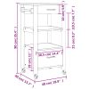 Kitchen Trolley MONZA 18.9"x15.7"x35.4" Solid Wood Pine