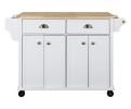 Cambridge Natural Wood Top Kitchen Island with Storage