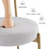 25" Modern Gold Bar Stools Set of 2 Counter Height Bar Stools for Kitchen Counter Upholstered Sherpa Counter Stools with Backs Kitchen Island Stool