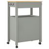 Kitchen Trolley MONZA 23.6"x15.7"x35.4" Solid Wood Pine